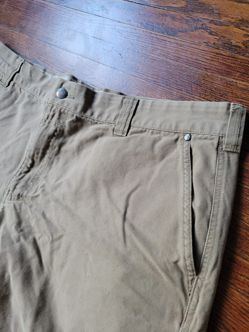 Columbia Men Size 40W 8L Flat Front Cargo Khaki Tan Shorts Workwear, Hiking - Picture 5 of 17